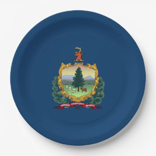 State Flag of Vermont Paper Plate