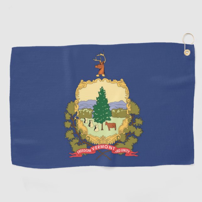 State Flag of Vermont, USA Golf Towel (Horizontal)