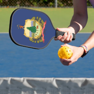State Flag of Vermont, USA Pickleball Paddle