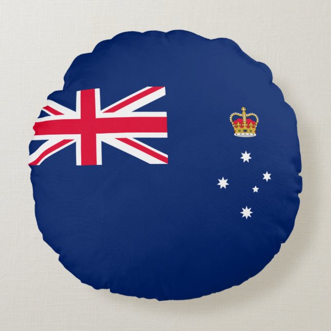 State Flag of Victoria (Australia) Round Cushion (Front)