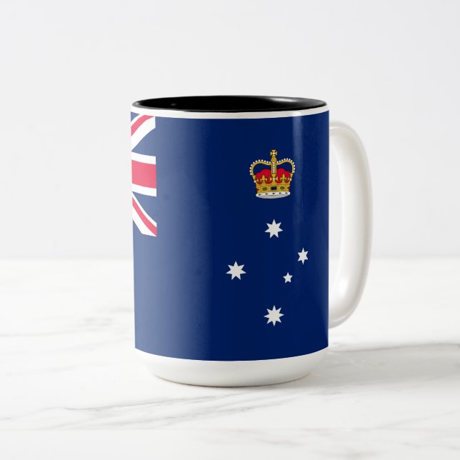 State Flag of Victoria (Australia) Two-Tone Coffee Mug (Front Right)
