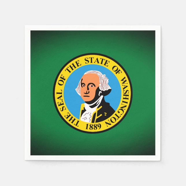 State Flag of Washington State Paper Party Napkins (Front)
