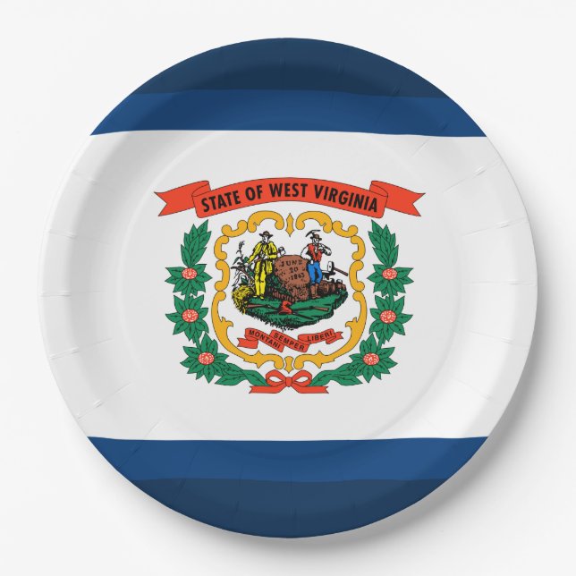 State Flag of West Virginia Paper Plate (Front)
