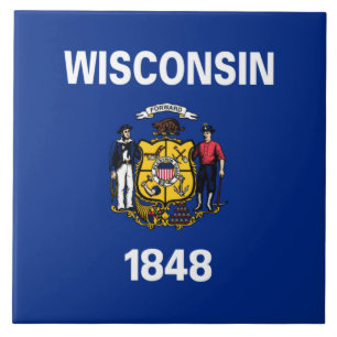 State Flag of Wisconsin Ceramic Tile