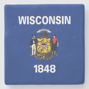 State Flag of Wisconsin Stone Coaster