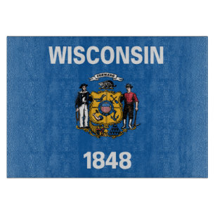 State Flag of Wisconsin, USA Cutting Board