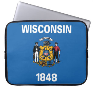 State Flag of Wisconsin, USA Laptop Sleeve