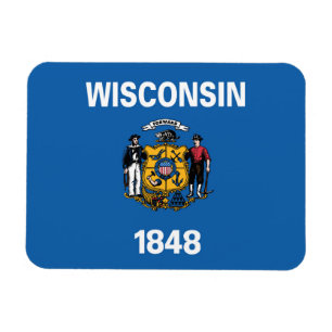 State Flag of Wisconsin, USA Magnet