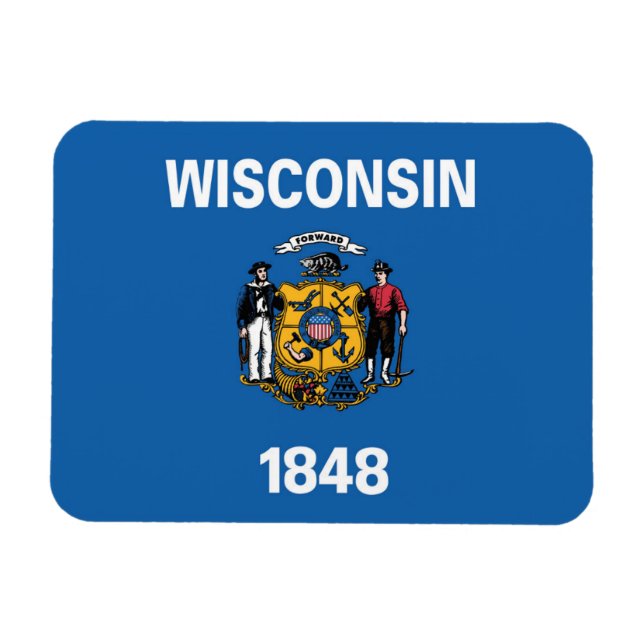 State Flag of Wisconsin, USA Magnet (Horizontal)