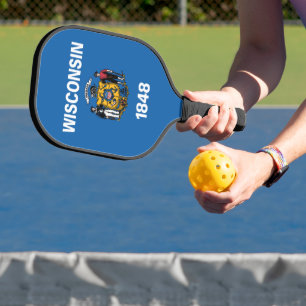 State Flag of Wisconsin, USA Pickleball Paddle
