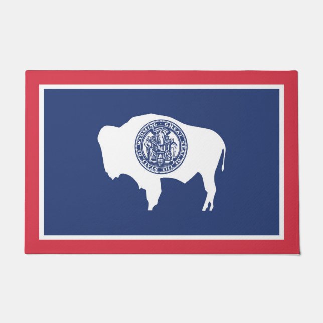 State Flag of Wyoming, USA Doormat (Front)
