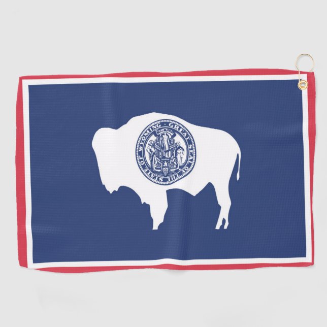 State Flag of Wyoming, USA Golf Towel (Horizontal)