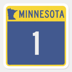 State Highway 1, Minnesota, USA Square Sticker