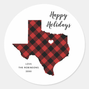 State Holiday Tartan Texas Classic Round Sticker