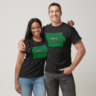 State Map of Iowa and Picture Text T-Shirt