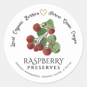 State Name Raspberries Gold Heart Jelly Label