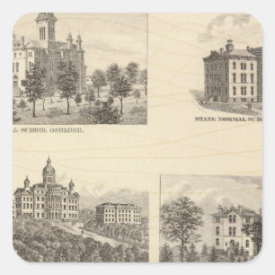 State normal schools and State University Square Sticker