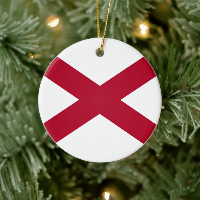 State of Alabama Flag Ceramic Ornament (Tree)