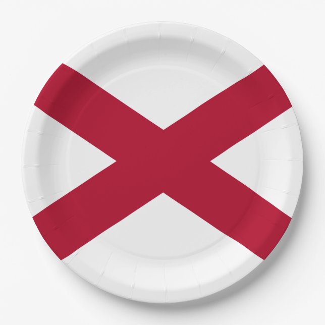State of Alabama Flag Paper Plate (Front)