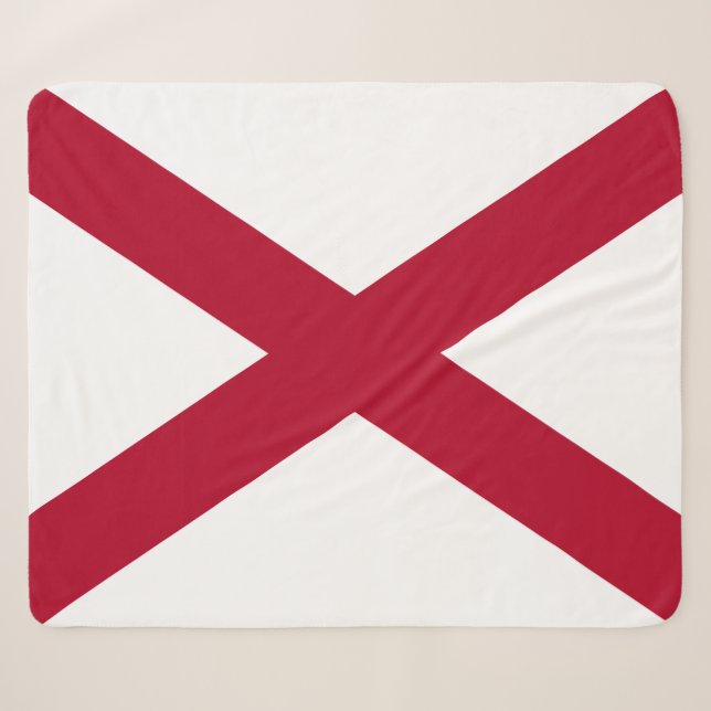 State of Alabama Flag Sherpa Blanket (Front (Horizontal))