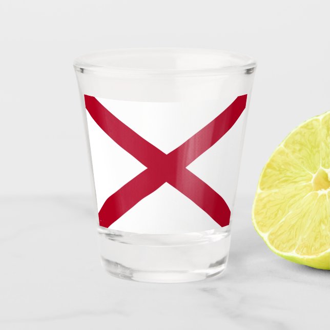 State of Alabama Flag Shot Glass (Front)