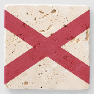 State of Alabama Flag Stone Coaster