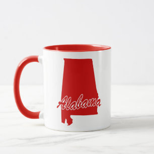 State Of Alabama Shape Red Mug