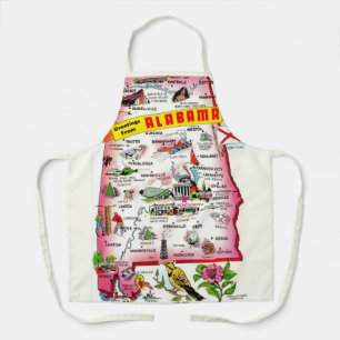State of Alabama Vintage Map Apron