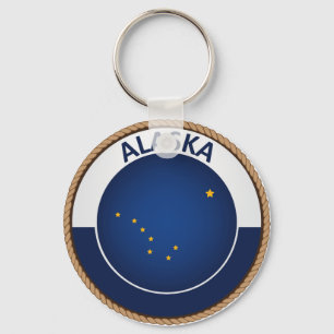 State of Alaska Flag Seal Key Ring