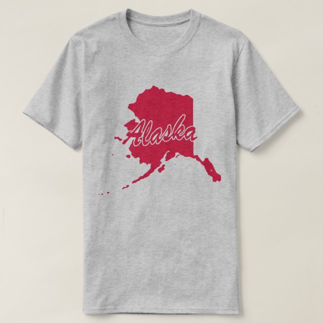 State Of Alaska Shape T-shirt (Design Front)