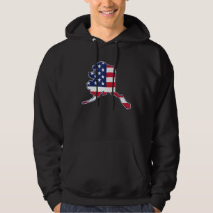 State of Alaska USA American Flag Patriotic Hoodie