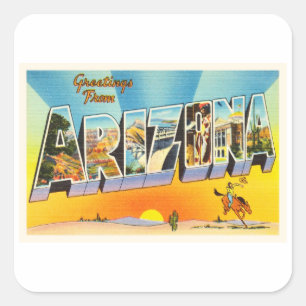 State of Arizona AZ Old Vintage Travel Souvenir Square Sticker