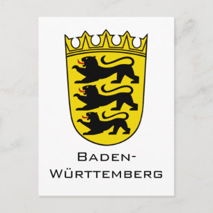 State of Baden-Württemberg Grand Coat of Arms Art Postcard