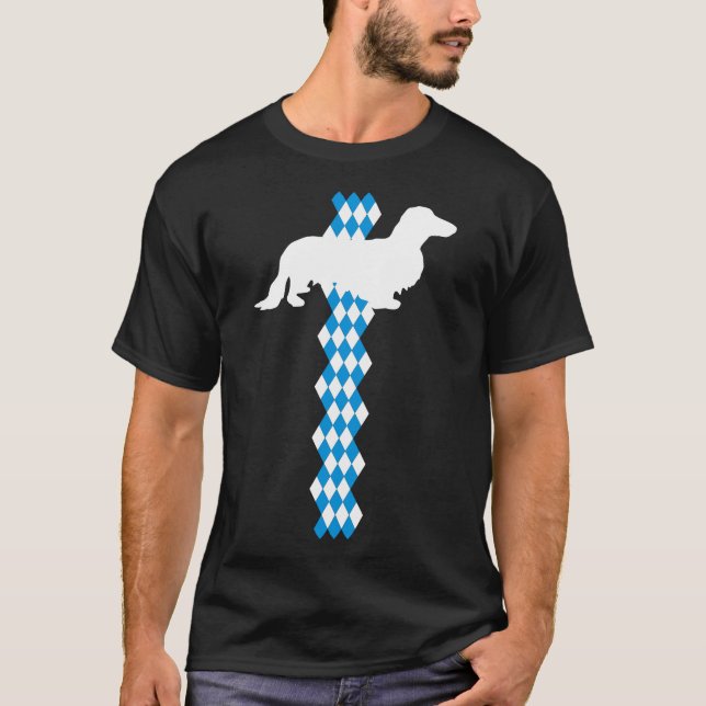 State Of Bavaria - Long-Haired Dachshund T-Shirt (Front)