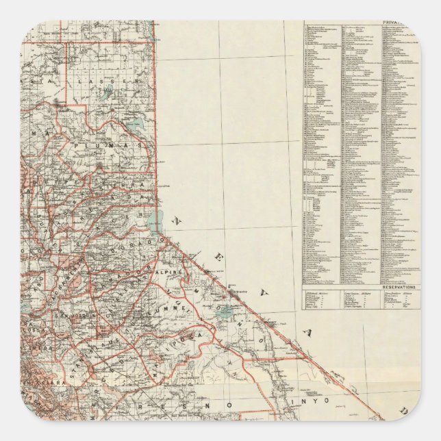 State of California 2 Square Sticker (Front)