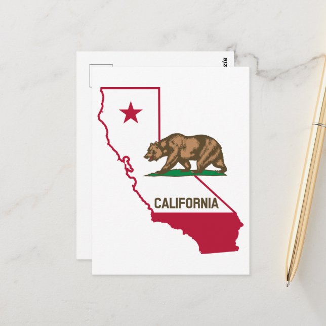 State of California Bear and Flag Postcard (Front/Back In Situ)