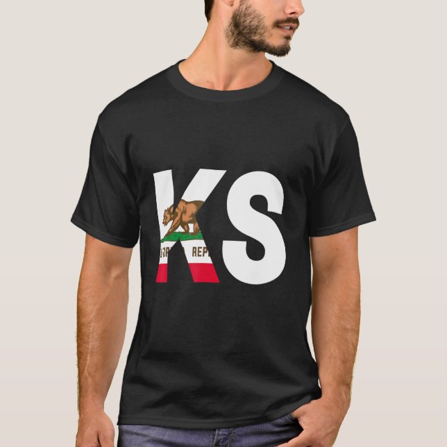 State of California Flag Kansas KS Cities and Stat T-Shirt (Front)
