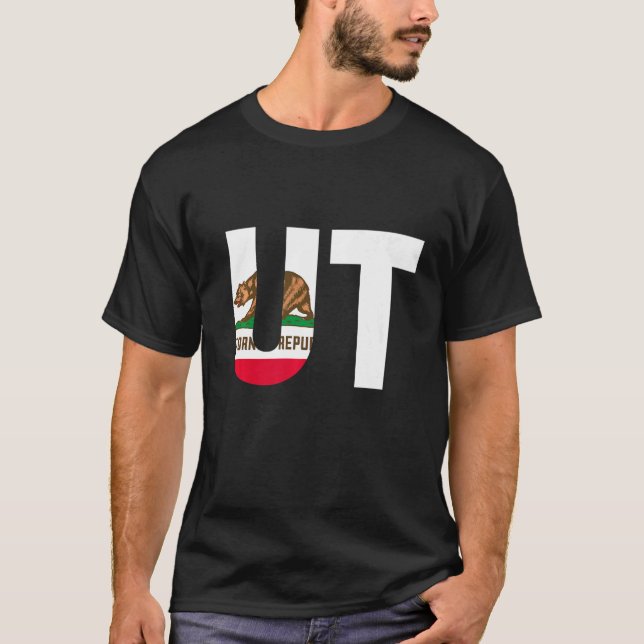 State of California Flag Utah UT Cities and States T-Shirt (Front)