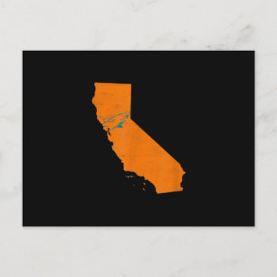 State Of Calinia With Shark Swimming Near San Jose Holiday Postcard