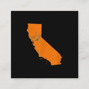 State Of Calinia With Shark Swimming Near San Jose Square Business Card