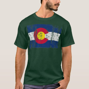 State of Colorado Flag T Shirt Gift For Men Women