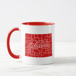 State Of Colorado Shape Red Mug
