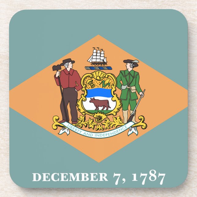 State of Delaware Flag Coaster (Front)