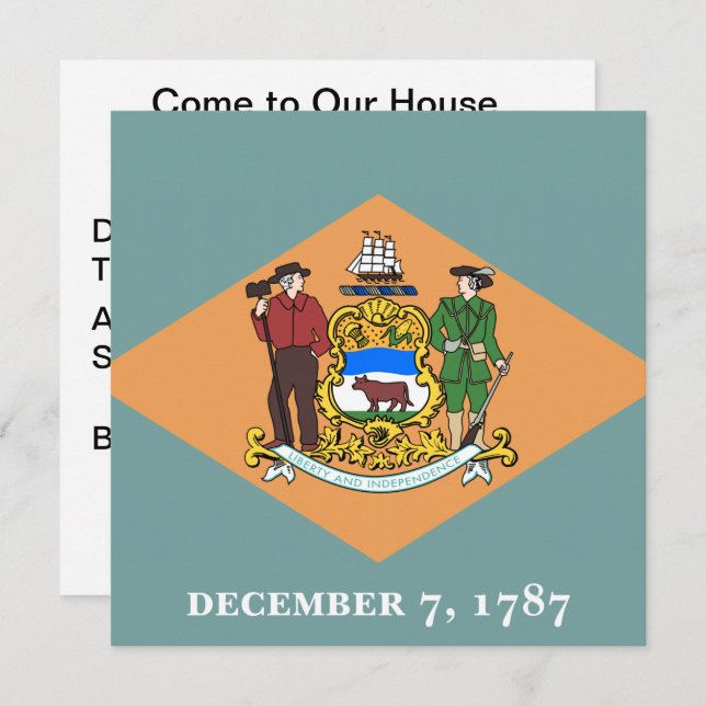State of Delaware Flag Invitation (Front/Back)