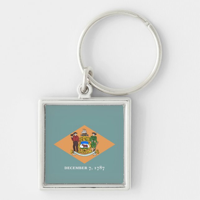 State of Delaware Flag Key Ring (Front)