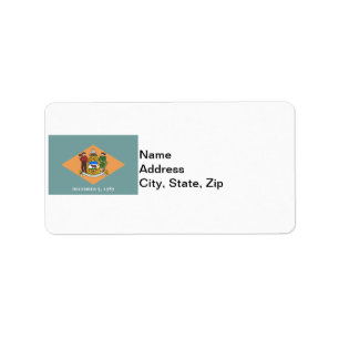 State of Delaware Flag Label