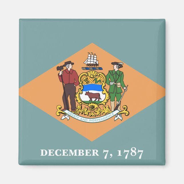 State of Delaware Flag Magnet (Front)