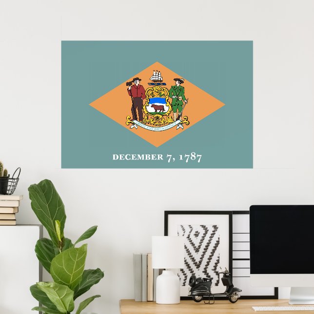 State of Delaware Flag Poster (Home Office)