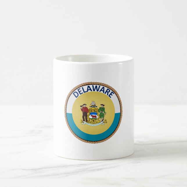 State of Delaware Flag Seal Coffee Mug (Center)