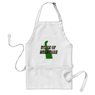 State of Delaware Picture Text & Map Outline Standard Apron